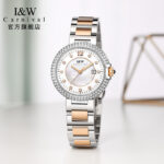 IW.552L I&W Swiss authentic watch for women, light luxury quartz watch with Baosteel strap and diamond dial, business watch