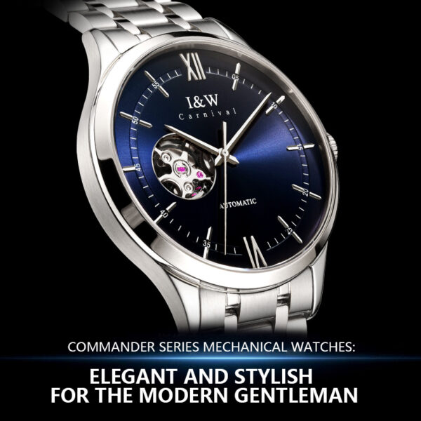 IW.570G I&W official genuine men's watch hollow movement fully automatic mechanical watch thin Swiss brand watch