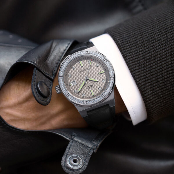 IW.610G Belt I&W Men's Diamond-encrusted Automatic Mechanical Watch Swiss Genuine Watch Thin Leather Belt Business Watch