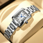 IW.700L I&W Women's niche light luxury quartz watch retro style blue pin square business watch Baosteel strap waterproof sports watch