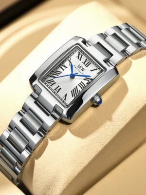 IW.700L I&W Women's niche light luxury quartz watch retro style blue pin square business watch Baosteel strap waterproof sports watch