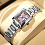 IW.700L I&W Women's niche light luxury quartz watch retro style blue pin square business watch Baosteel strap waterproof sports watch