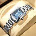 IW.700L I&W Women's niche light luxury quartz watch retro style blue pin square business watch Baosteel strap waterproof sports watch