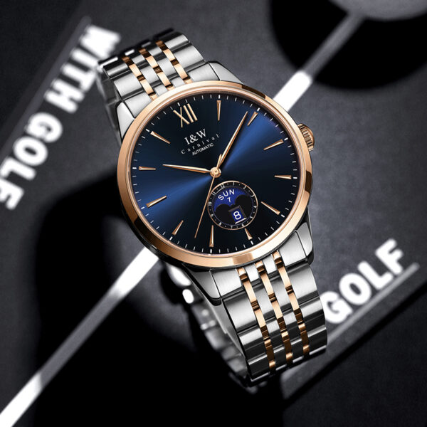 IW.527G Swiss genuine I&W new men's watch mechanical watch dual calendar moon phase fashion business ultra-thin men's watch trendy