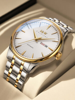 IW.519G I&W Swiss genuine men's watch dual calendar fully automatic mechanical watch Baosteel strap thin business watch sports watch