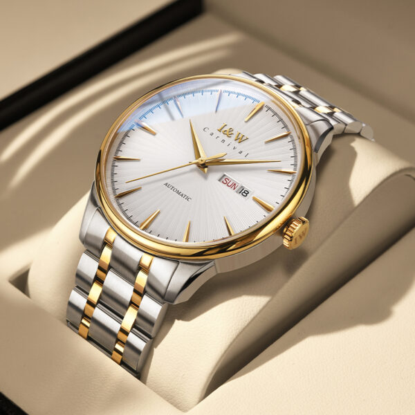 IW.519G I&W Swiss genuine men's watch dual calendar fully automatic mechanical watch Baosteel strap thin business watch sports watch