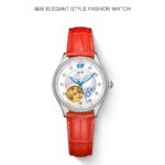 Silver dial and orange strap