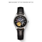 Silver dial and black strap