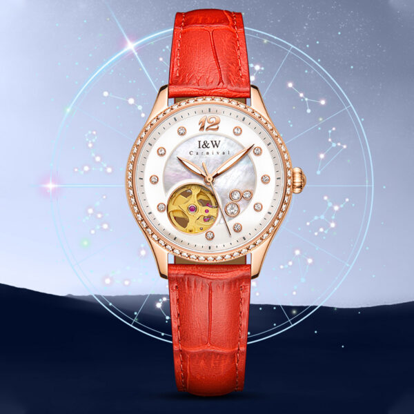 IW.573 I&W Swiss genuine watch ladies fully automatic mechanical watch high-end light luxury hollow female watch