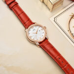 IW.539L I&W Swiss authentic luxury women's quartz watch with diamond dial and bamboo leather strap business watch