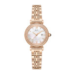 IW.551L I&W Swiss genuine women's round quartz watch with Baosteel strap and diamond dial business watch rose gold watch