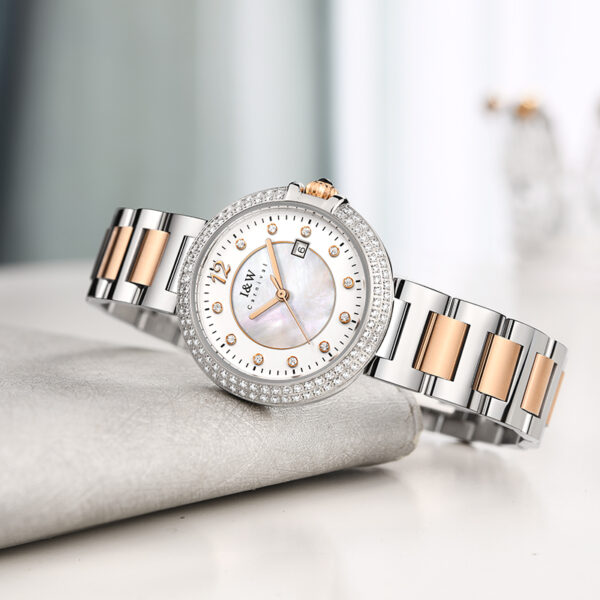 IW.552L I&W Swiss authentic watch for women, light luxury quartz watch with Baosteel strap and diamond dial, business watch