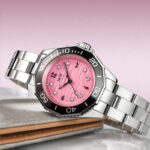 IW.55798L Steel belt I&W women's business watch with ripple dial and diamond scale, waterproof and luminous casual quartz watch