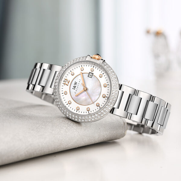 IW.552L I&W Swiss authentic watch for women, light luxury quartz watch with Baosteel strap and diamond dial, business watch