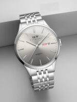 IW.509G I&W Swiss Men's Automatic Mechanical Watch Dual Calendar Baosteel Strap Business Watch Waterproof Sports Watch