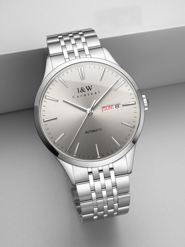 IW.509G I&W Swiss Men's Automatic Mechanical Watch Dual Calendar Baosteel Strap Business Watch Waterproof Sports Watch