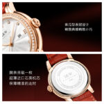 IW.539L I&W Swiss authentic luxury women's quartz watch with diamond dial and bamboo leather strap business watch