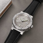 IW.610G Belt I&W Men's Diamond-encrusted Automatic Mechanical Watch Swiss Genuine Watch Thin Leather Belt Business Watch