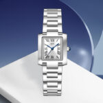 IW.700L I&W Women's niche light luxury quartz watch retro style blue pin square business watch Baosteel strap waterproof sports watch