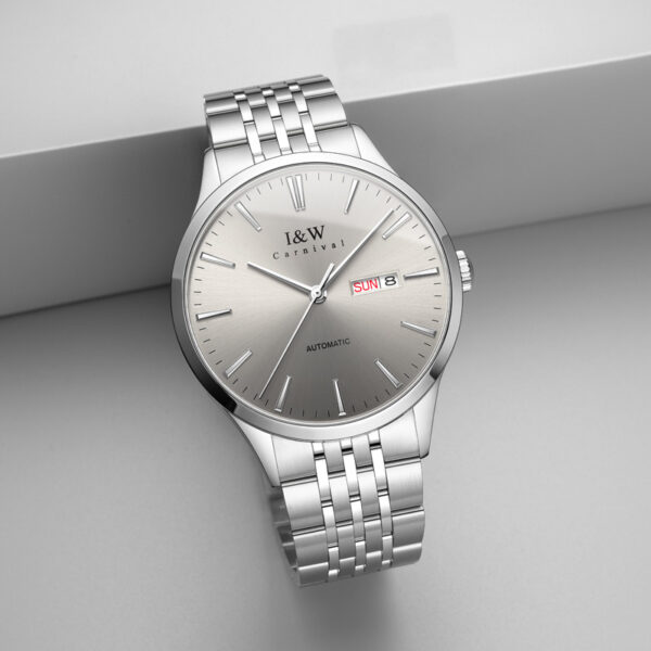 IW.509G I&W Swiss Men's Automatic Mechanical Watch Dual Calendar Baosteel Strap Business Watch Waterproof Sports Watch