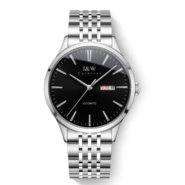 IW.509G I&W Swiss Men's Automatic Mechanical Watch Dual Calendar Baosteel Strap Business Watch Waterproof Sports Watch