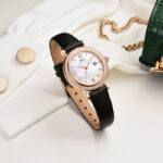 IW.551L I&W Swiss genuine watch women's round quartz watch with leather strap and diamond dial light luxury business watch