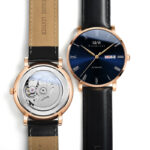 IW.8861G Blue surface and black surface I&W men's fully automatic mechanical watch retro style leather strap business watch Swiss watch