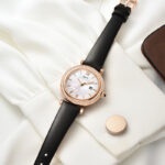 IW.551L I&W Swiss genuine watch women's round quartz watch with leather strap and diamond dial light luxury business watch