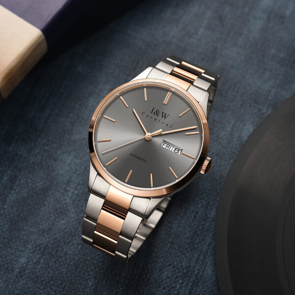 IW.530G I&W genuine fully automatic mechanical watch brand men's simple fashion trend hollow watch waterproof steel belt men's watch