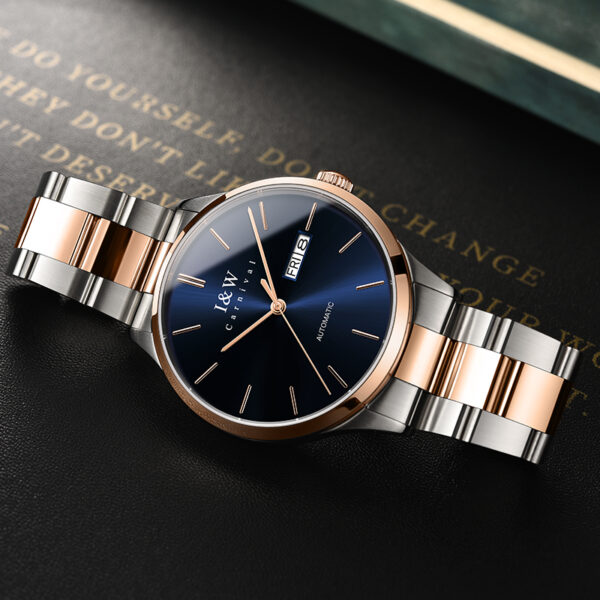 IW.530G I&W genuine fully automatic mechanical watch brand men's simple fashion trend hollow watch waterproof steel belt men's watch