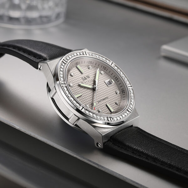 IW.610G Belt I&W Men's Diamond-encrusted Automatic Mechanical Watch Swiss Genuine Watch Thin Leather Belt Business Watch