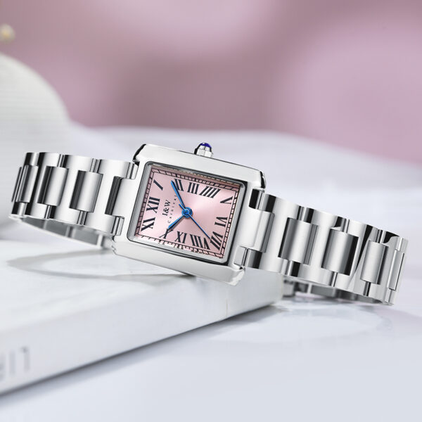 IW.700L I&W Women's niche light luxury quartz watch retro style blue pin square business watch Baosteel strap waterproof sports watch