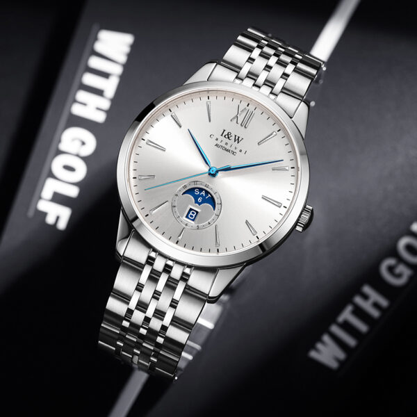 IW.527G Swiss genuine I&W new men's watch mechanical watch dual calendar moon phase fashion business ultra-thin men's watch trendy