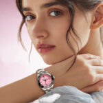 IW.55798L Steel belt I&W women's business watch with ripple dial and diamond scale, waterproof and luminous casual quartz watch