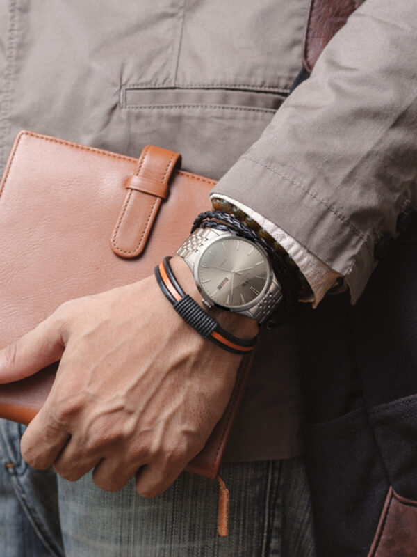 IW.509G I&W Swiss Men's Automatic Mechanical Watch Dual Calendar Baosteel Strap Business Watch Waterproof Sports Watch