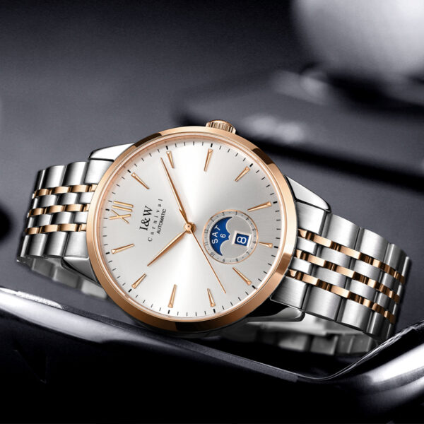 IW.527G Swiss genuine I&W new men's watch mechanical watch dual calendar moon phase fashion business ultra-thin men's watch trendy