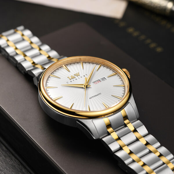 IW.519G I&W Swiss genuine men's watch dual calendar fully automatic mechanical watch Baosteel strap thin business watch sports watch