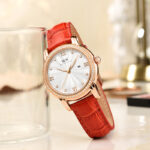 IW.539L I&W Swiss authentic luxury women's quartz watch with diamond dial and bamboo leather strap business watch