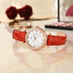 IW.539L I&W Swiss authentic luxury women's quartz watch with diamond dial and bamboo leather strap business watch