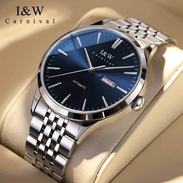 IW.509G I&W Swiss Men's Automatic Mechanical Watch Dual Calendar Baosteel Strap Business Watch Waterproof Sports Watch
