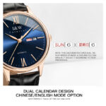 IW.516G I&W Swiss genuine men's watch dual calendar fully automatic mechanical watch 18K gold dial cowhide strap business watch