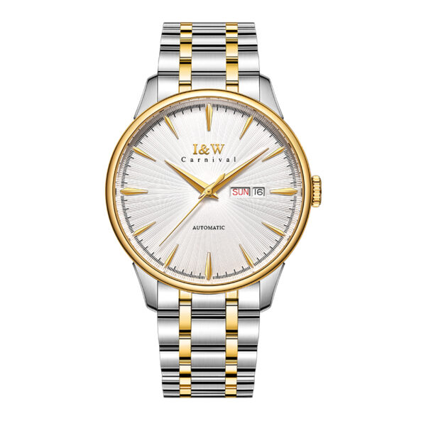 IW.519G I&W Swiss genuine men's watch dual calendar fully automatic mechanical watch Baosteel strap thin business watch sports watch