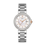 WHITE MOTHER-OF-PEARL DIAL STEEL BRACELET