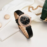 IW.551L I&W Swiss genuine watch women's round quartz watch with leather strap and diamond dial light luxury business watch