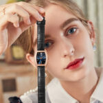 IW.537L I&W Swiss genuine women's watch with barrel-shaped diamond dial, quartz watch, bamboo leather strap, business watch