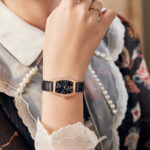 IW.537L I&W Swiss genuine women's watch with barrel-shaped diamond dial, quartz watch, bamboo leather strap, business watch