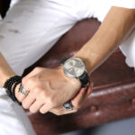 IW.506G I&W Men's Automatic Mechanical Watch with Leather Strap and Dual Calendar Waterproof Thin Sports Watch