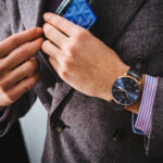 IW.8861G Blue surface and black surface I&W men's fully automatic mechanical watch retro style leather strap business watch Swiss watch