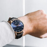 IW.8861G Blue surface and black surface I&W men's fully automatic mechanical watch retro style leather strap business watch Swiss watch