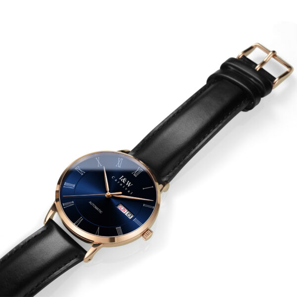 IW.8861G Blue surface and black surface I&W men's fully automatic mechanical watch retro style leather strap business watch Swiss watch